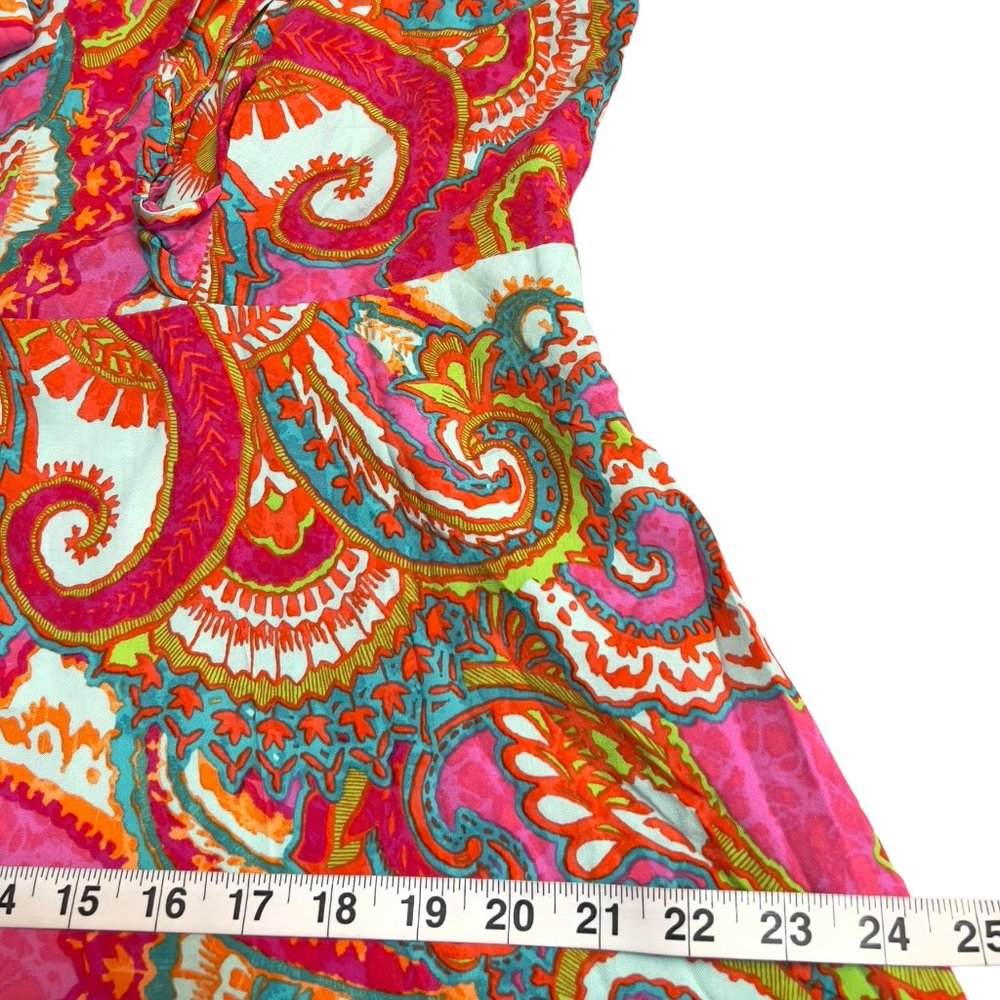 Ivy Street Women's Maxi Sun Dress Pink Paisley Size XL Tie Waist Rayon - Picture 8 of 9